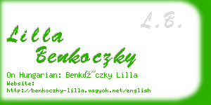 lilla benkoczky business card